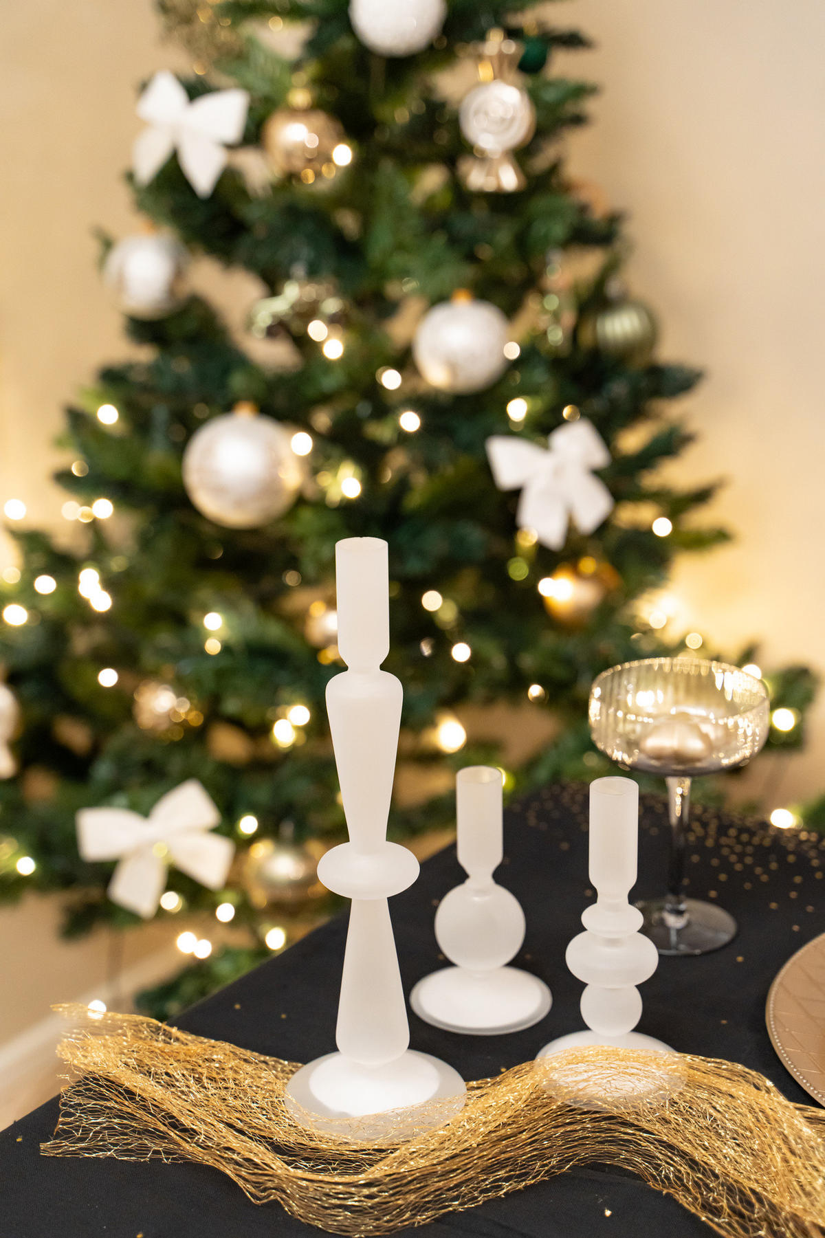 KERZENSTÄNDER aus Glas 8/8/14 cm - Weiß, Glas (8/14/8cm) - Home Styling Collection
