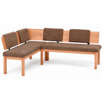 ECKBANK Danny 2 für 5 Personen Massivholz + Microfaser Kernbuche/Braun - Kernbuche/Braun, Holz (155/194cm) - 58aufmkessel