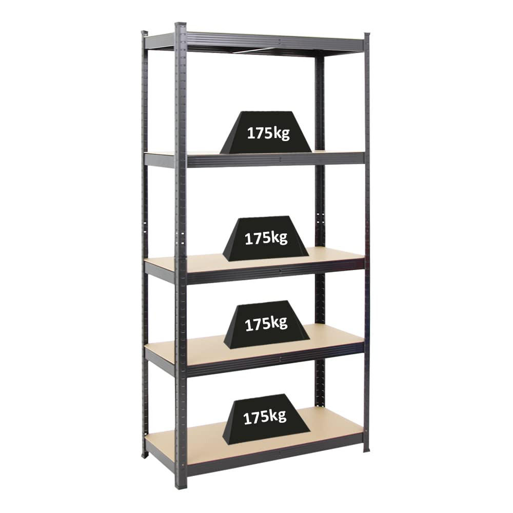 SCHWERLASTREGAL Ragnar 180x90x40 cm Fachlast 175 kg Schwarz - Schwarz, Metall (90/180/40cm) - PROREGAL