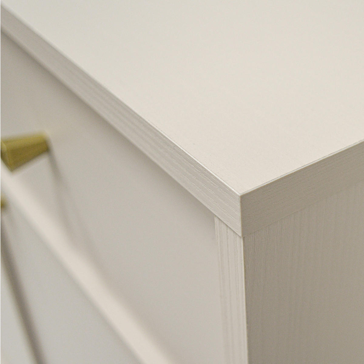 NACHTTISCH FLOREN, Creme/Gold - Creme, Holzwerkstoff/Metall (51.8/50/40.8cm) - KONSIMO®