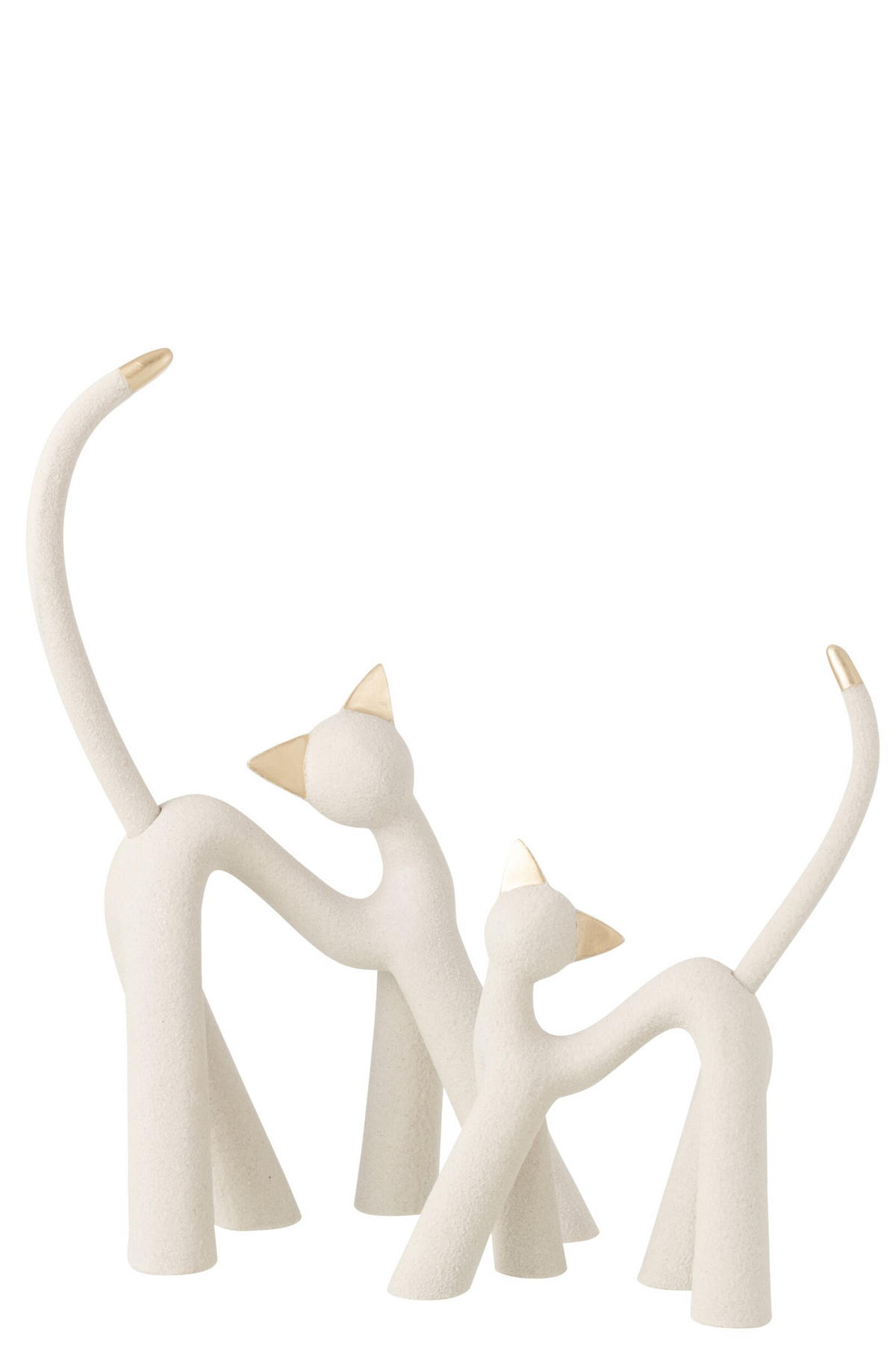 DEKOOBJEKT KATZE MODERN - Grau, Glas/Naturmaterialien (19/66.5/45cm) - J-Line