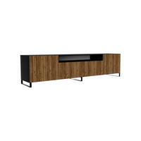 TV-SCHRANK Mio III 200 cm, dreitürig, schwarz, catania - Schwarz/Braun, Kunststoff (200/53/41cm) - Margaret Hadas24
