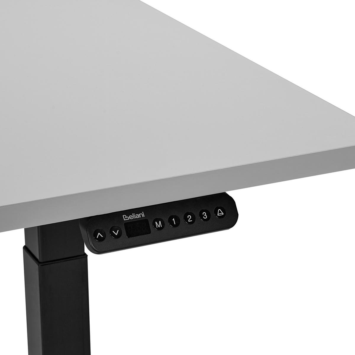 SCHREIBTISCH grauschwarz 160/72 cm elektrisch höhenverstellbar Destin III - Schwarz/Grau, Holz (72/160/63cm) - Beliani