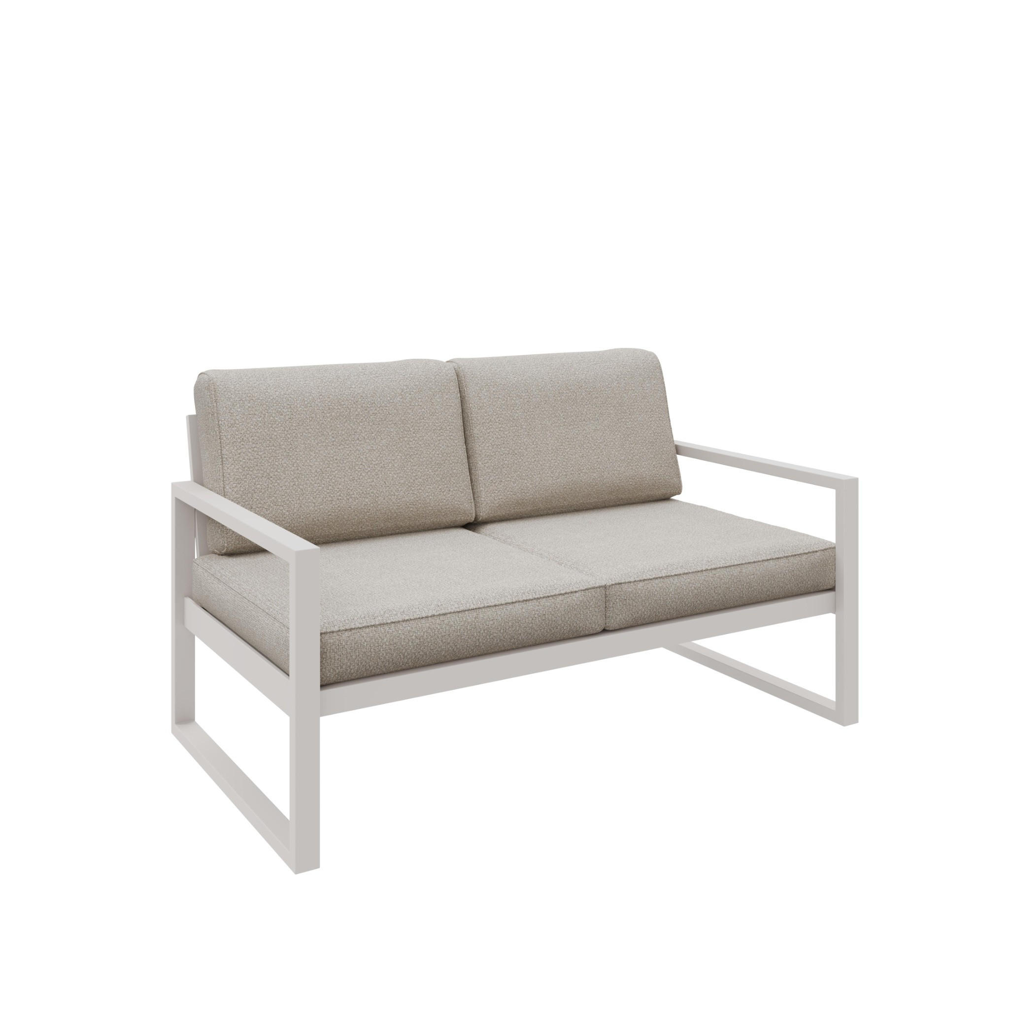 GARTENSOFA 2 Sitzer Madera 146x80cm, kaschmir, ecru - Kaschmir/Ecru, Kunststoff/Metall (146/86/80cm) - Margaret Hadas24