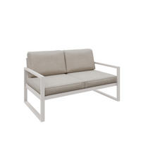 GARTENSOFA 2 Sitzer Madera 146x80cm, kaschmir, ecru - Kaschmir/Ecru, Kunststoff/Metall (146/86/80cm) - Margaret Hadas24