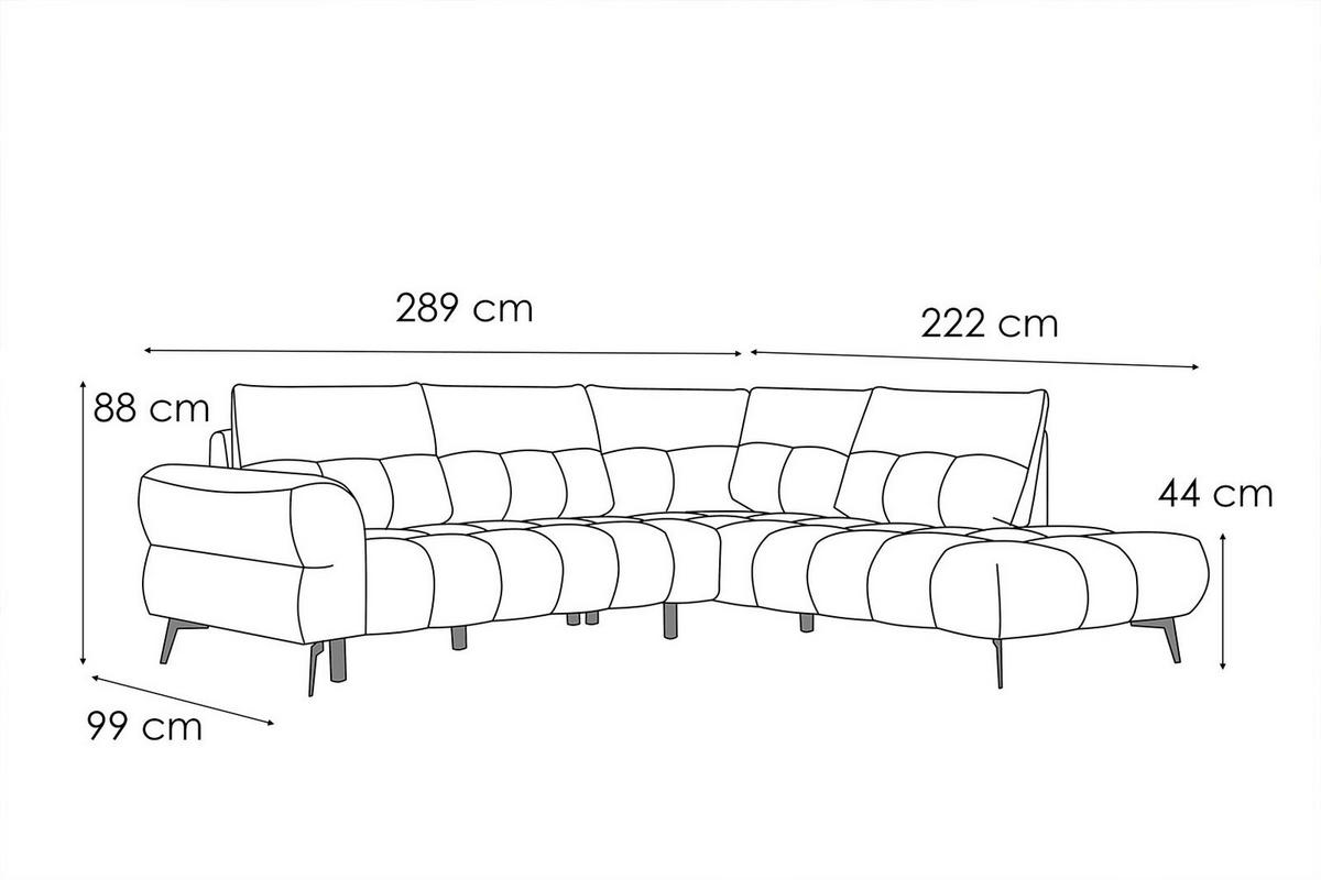 ECKSOFA SALVINI 5-Sitzer, taupe - Taupe/Schwarz, Holzwerkstoff/Textil (292/158cm) - Courtois Laville