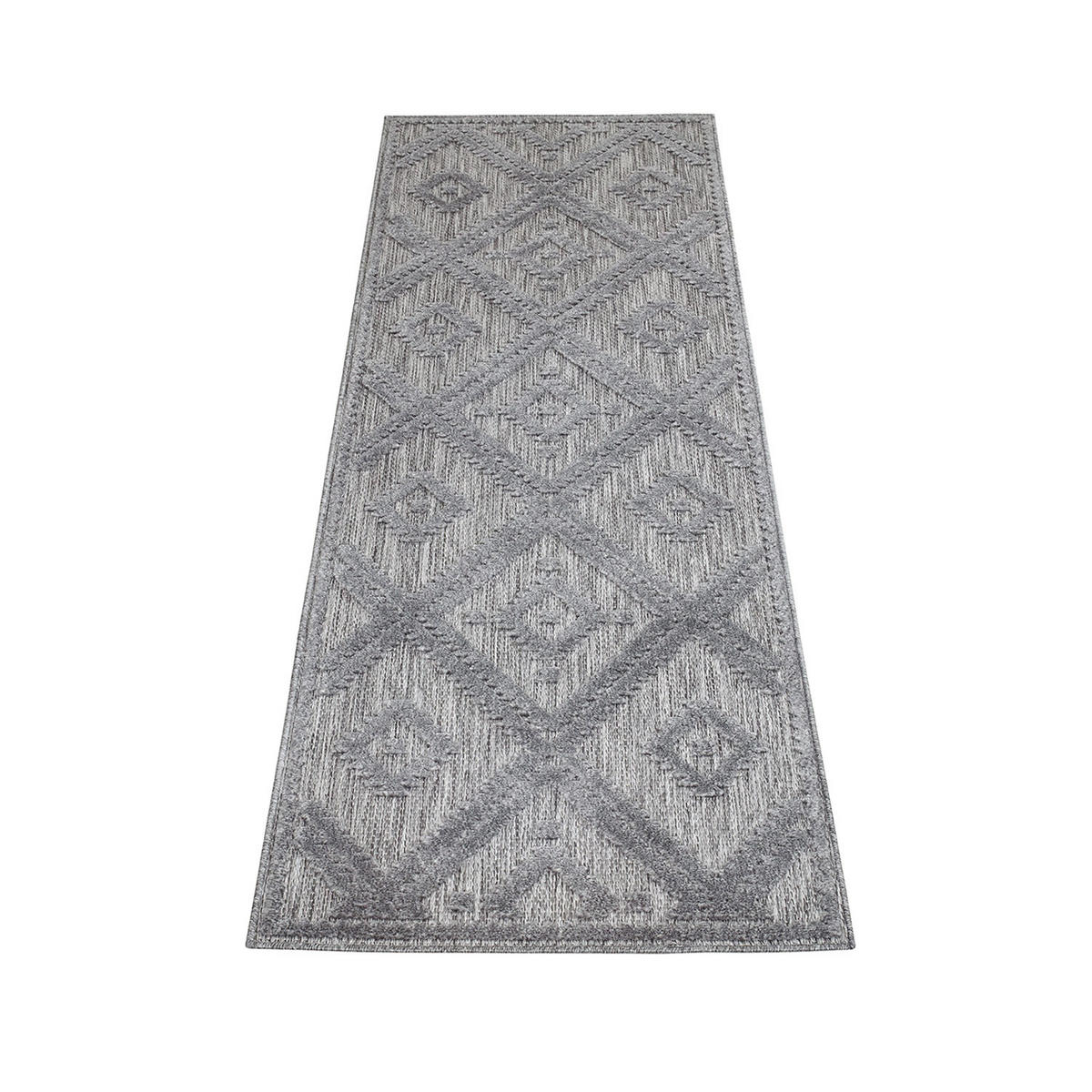 OUTDOOR-TEPPICH Santorini 454 Anthrazit 80x250 cm - Anthrazit, Textil (80/250cm) - carpet city