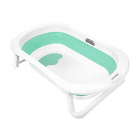 BABYBADEWANNE Fiji grün faltbar, rutschfest, Wasserablauf, kompakt, ab Geburt bis 36 Monate - Grün, Kunststoff (47/80cm) - Kikka boo