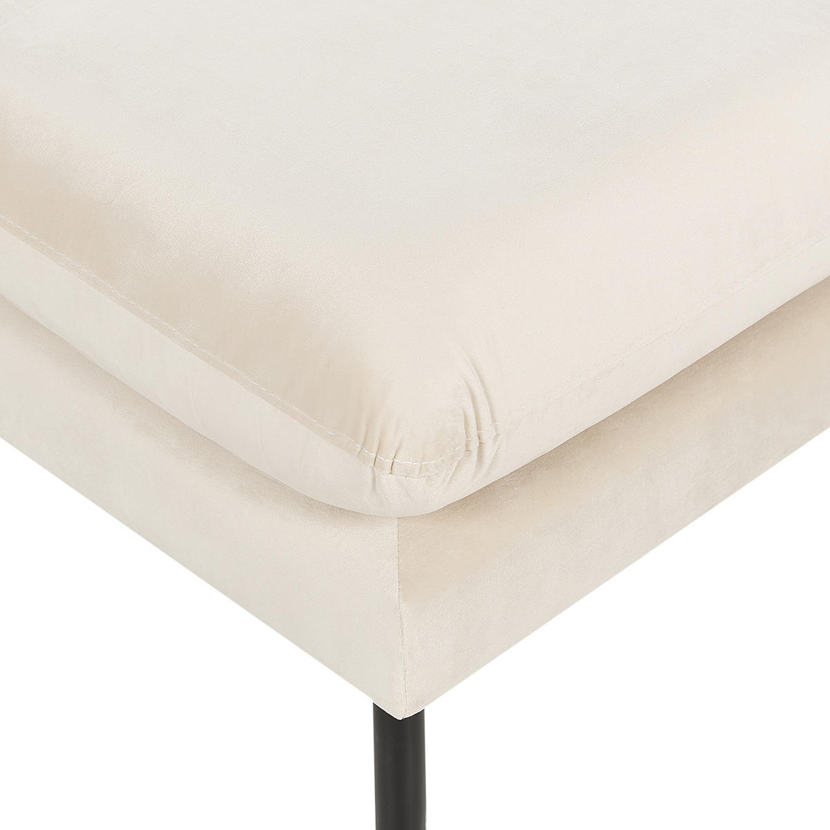 OTTOMANE Hellbeige Vinterbro - Beige/Schwarz, Textil (70/44/70cm) - Beliani