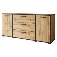 SIDEBOARD Bogota 150 - Schwarz/Braun, Holzwerkstoff/Kunststoff (150/68/40cm) - MIRJAN24