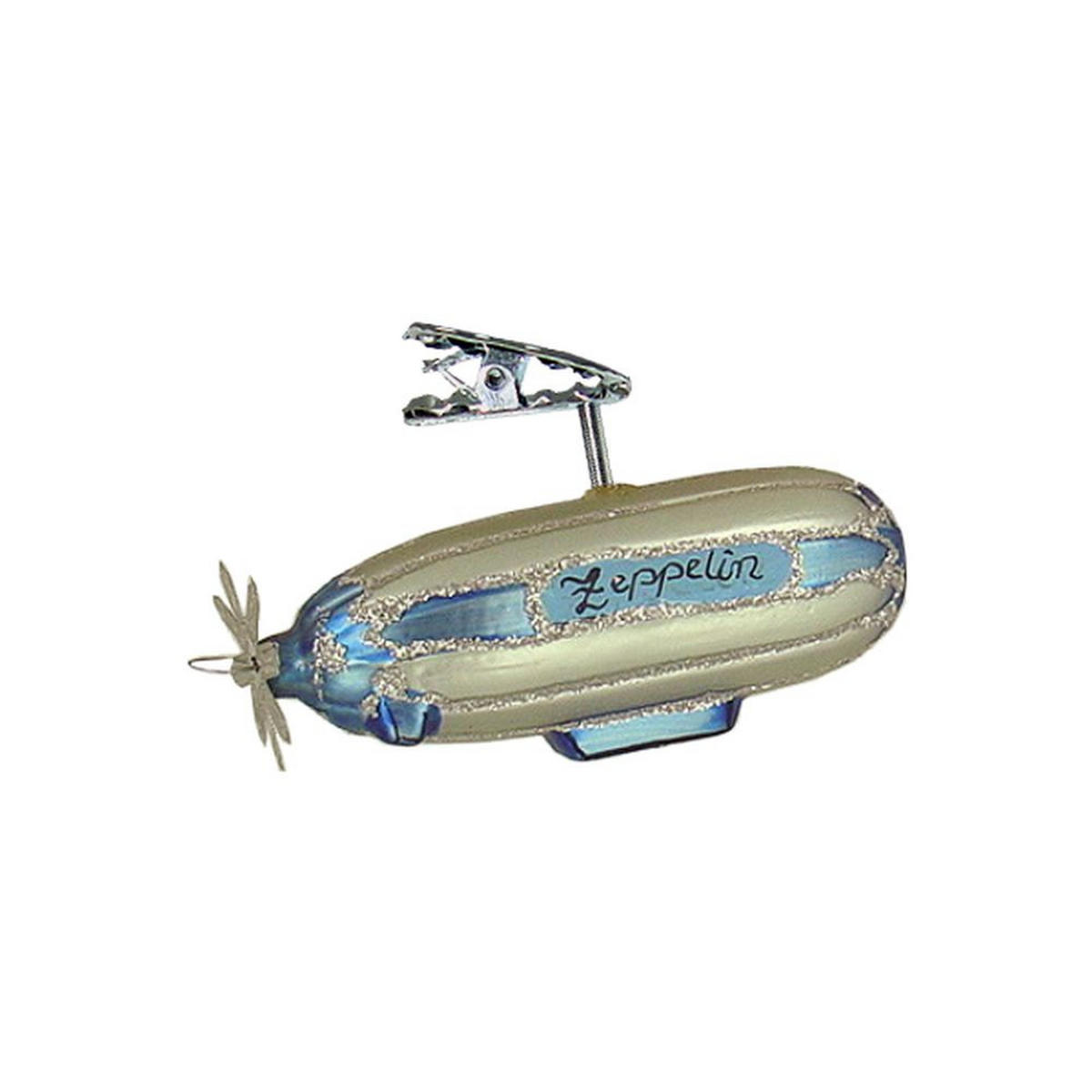 CHRISTBAUMSCHMUCK Zeppelin babyblau 10 cm - Multicolor, Metall (0.1/10/0.1cm)