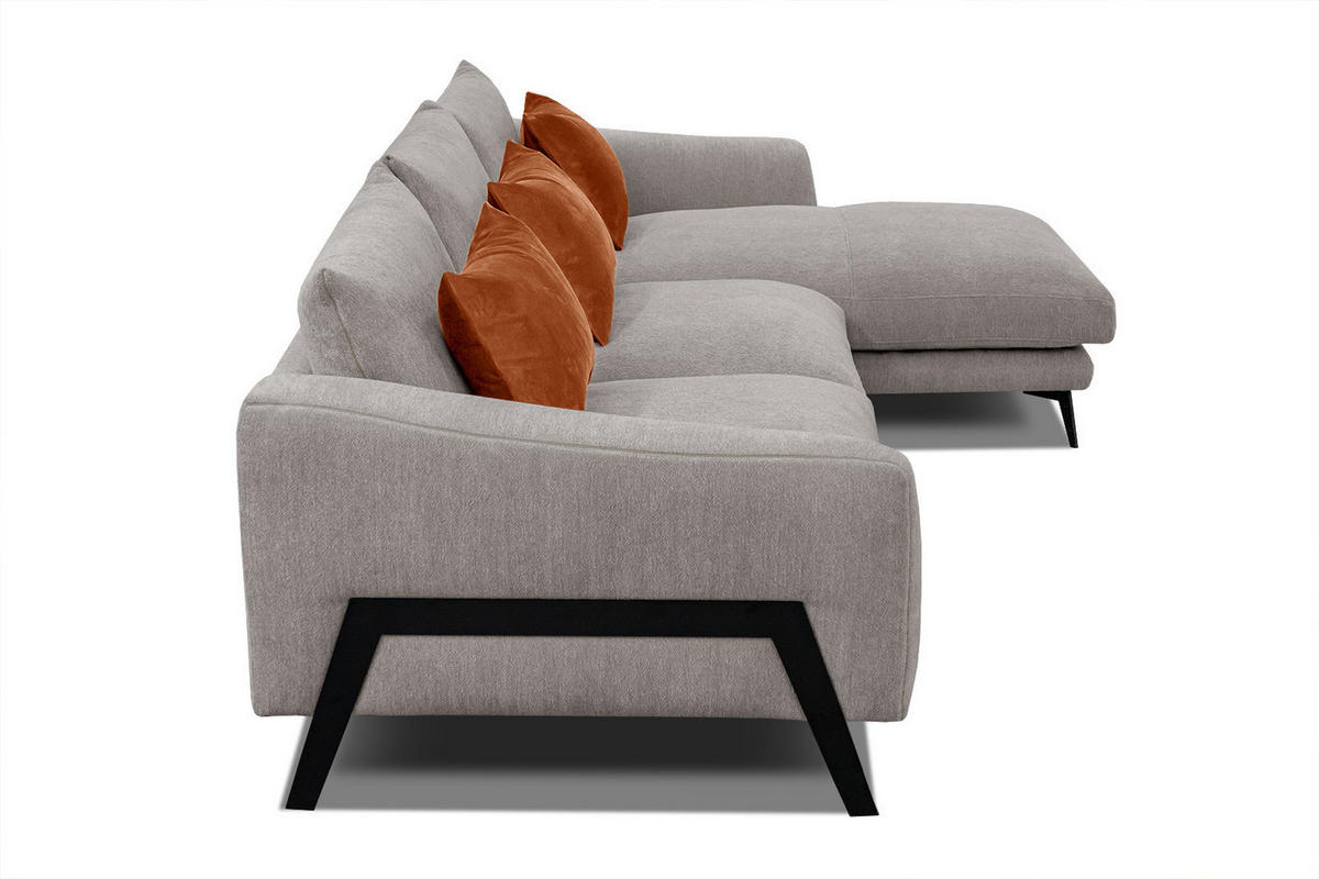 ECKSOFA WINTER 4-Sitzer, taupe - Taupe/Schwarz, Holzwerkstoff/Textil (293/172cm) - Courtois Laville