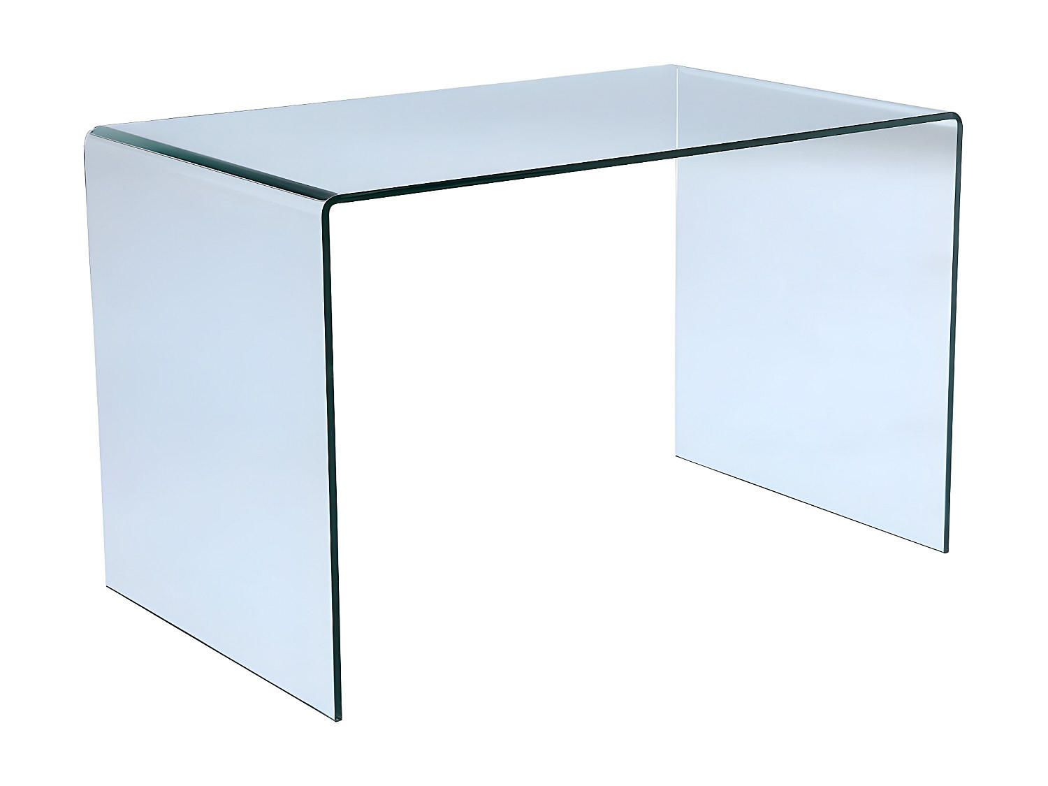 SCHREIBTISCH - gebogenes Glas - ELSTRON - Transparent, Glas (120/70/75cm) - Vente-Unique