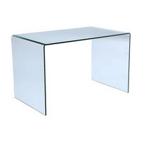 SCHREIBTISCH - gebogenes Glas - ELSTRON - Transparent, Glas (70/120/75cm) - Vente-Unique