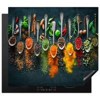 HERDABDECKPLATTE Kräuter - Gewürze - Löffel 59x52 cm - Multicolor, Kunststoff (59/0.2/52cm) - MuchoWow