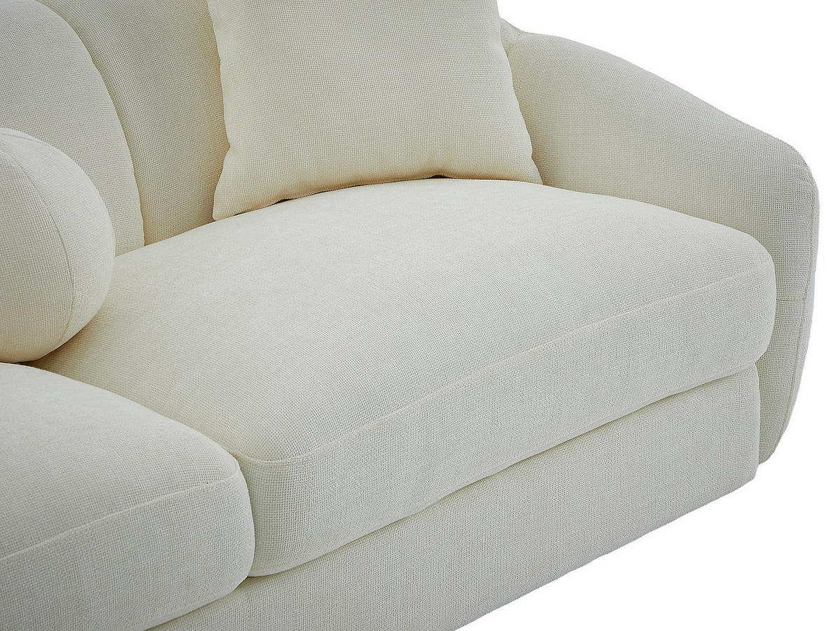SOFA - 3 Personen - stoff - elfenbeinfarben Nafeki - Weiß, Textil (216/78/96cm) - Vente-Unique