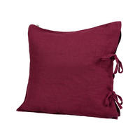 KISSENBEZUG reines Leinen merlot-rot 80/80 cm - Dunkelrot, Naturmaterialien (80/80cm) - beties Heimtextil
