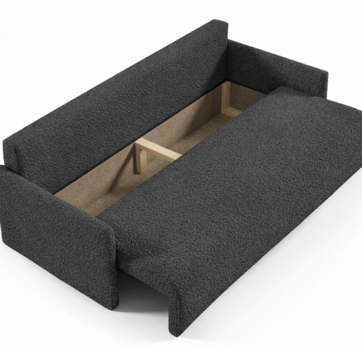 SOFA Dunkelgrau SISI Mit Schlaffunktion - Dunkelgrau/Grau, Textil (207/90/87cm) - Sepro Meble