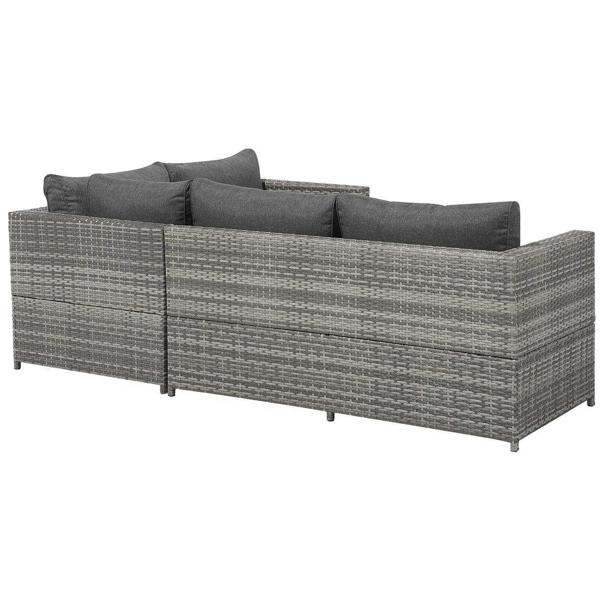 LOUNGE-SET 4-Sitzer grau Avola - Grau, Kunststoff - Beliani