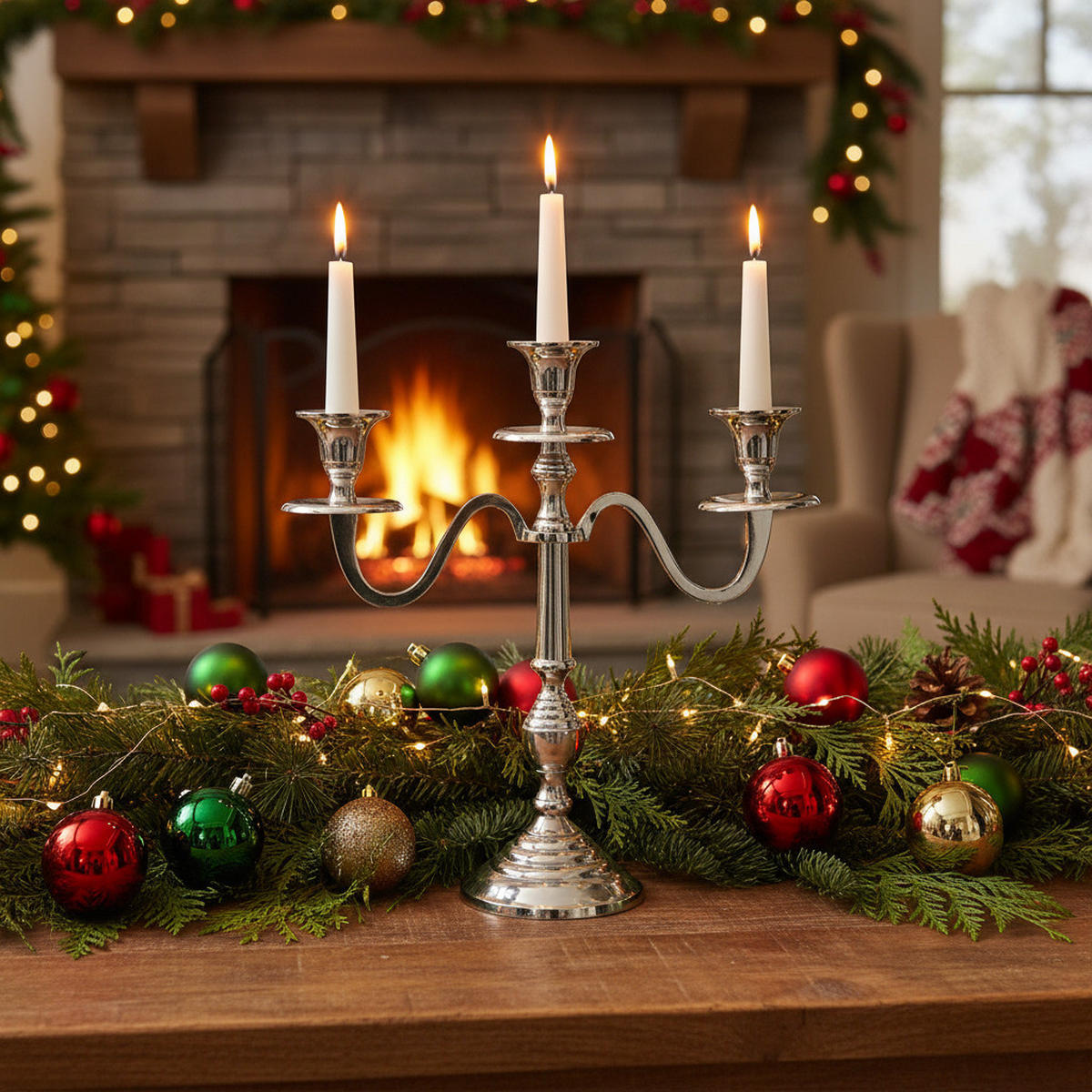 KERZENLEUCHTER Silber 30 cm - Silberfarben, Metall (10/30/29cm) - Home Styling Collection