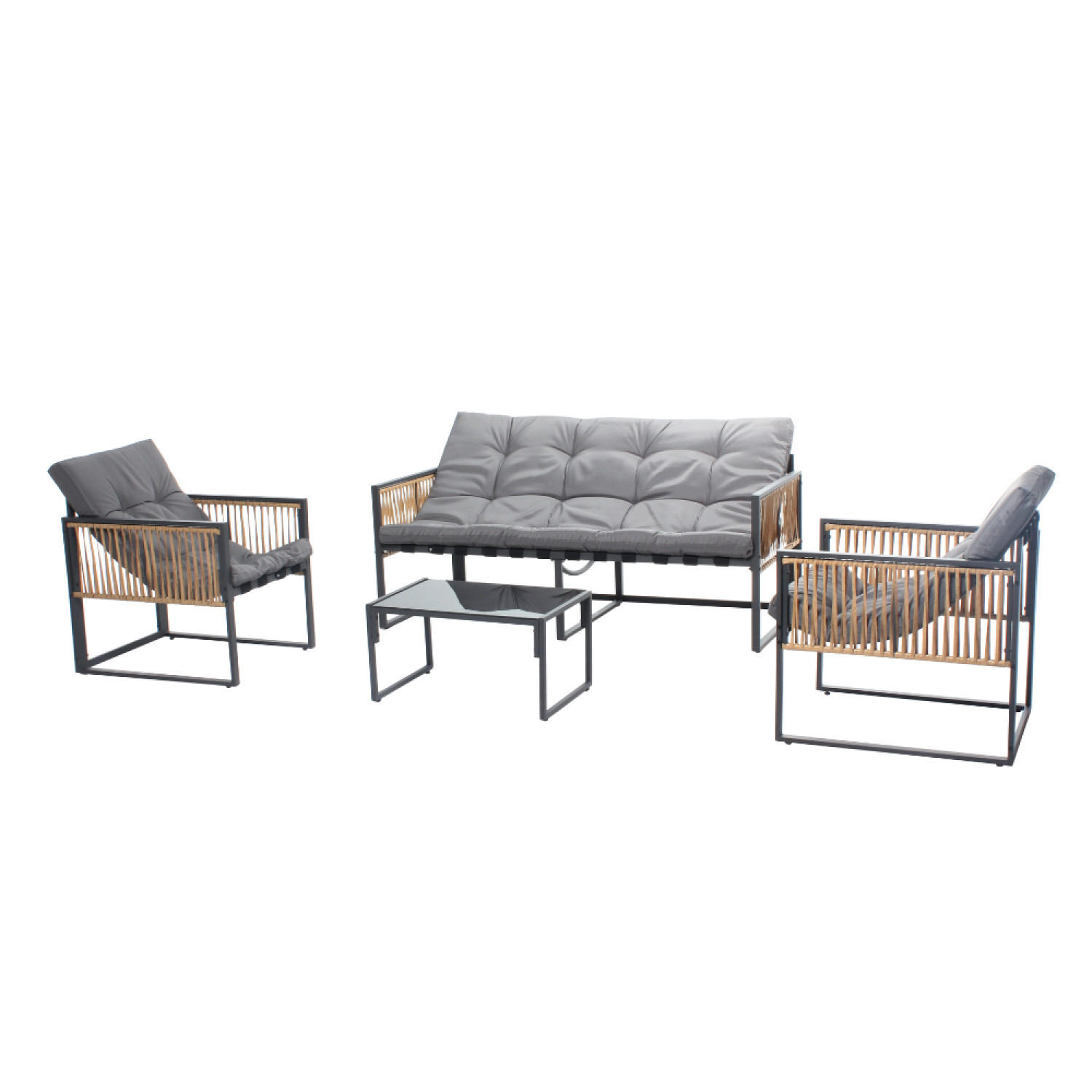 GARTENMÖBEL Turini Natur 5 Personen - Naturfarben, Metall - Concept Usine