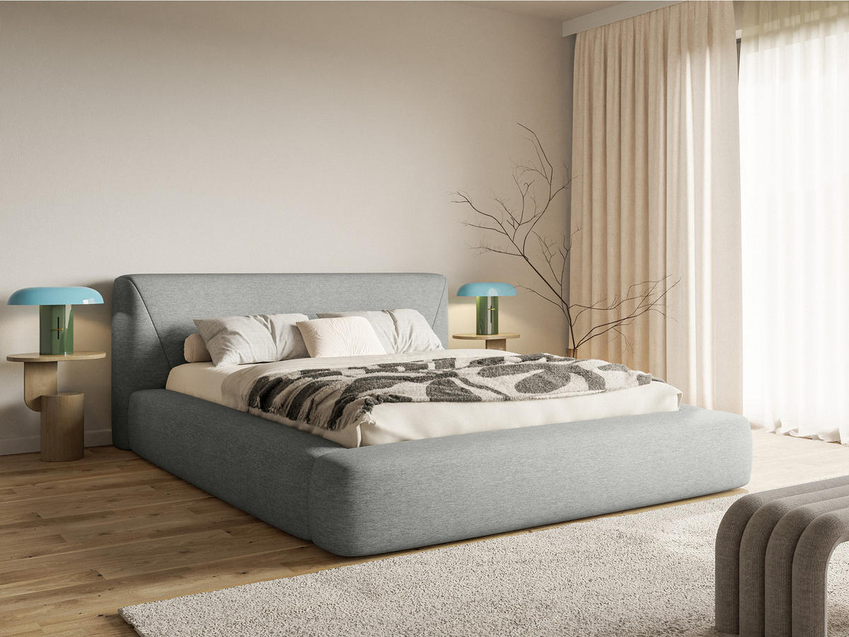 POLSTERBETT Vemmo 160x200 cm, Hellgrau - Hellgrau, Textil (160/200cm) - Fedve