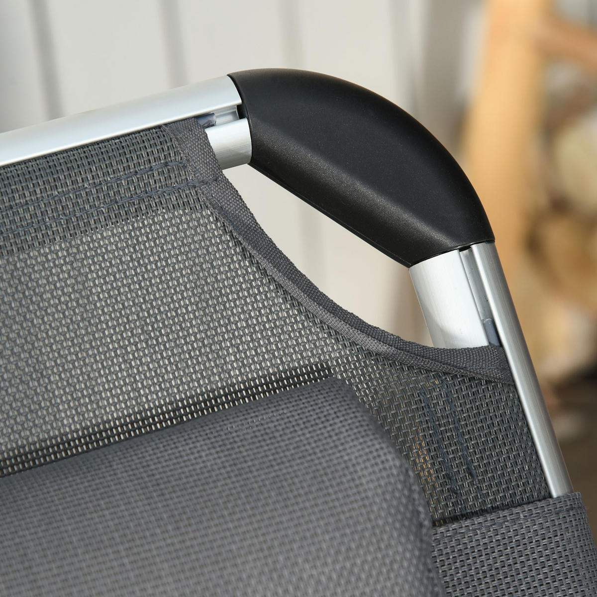 SONNENLIEGE aus Aluminium 165x60x76 cm in Grau mit 4-fach verstellbarer Rückenlehne - Grau, Metall (60/76/165cm) - Modfu