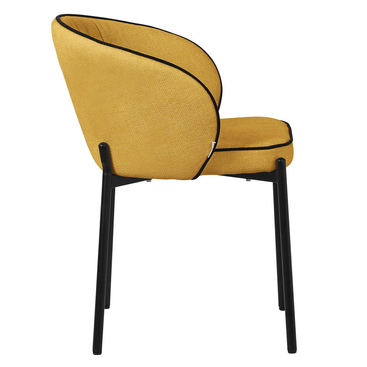 ESSZIMMERSTÜHLE 2er Set Senf - Gelb/Schwarz, Textil/Metall (60/75/59cm) - ML-DESIGN