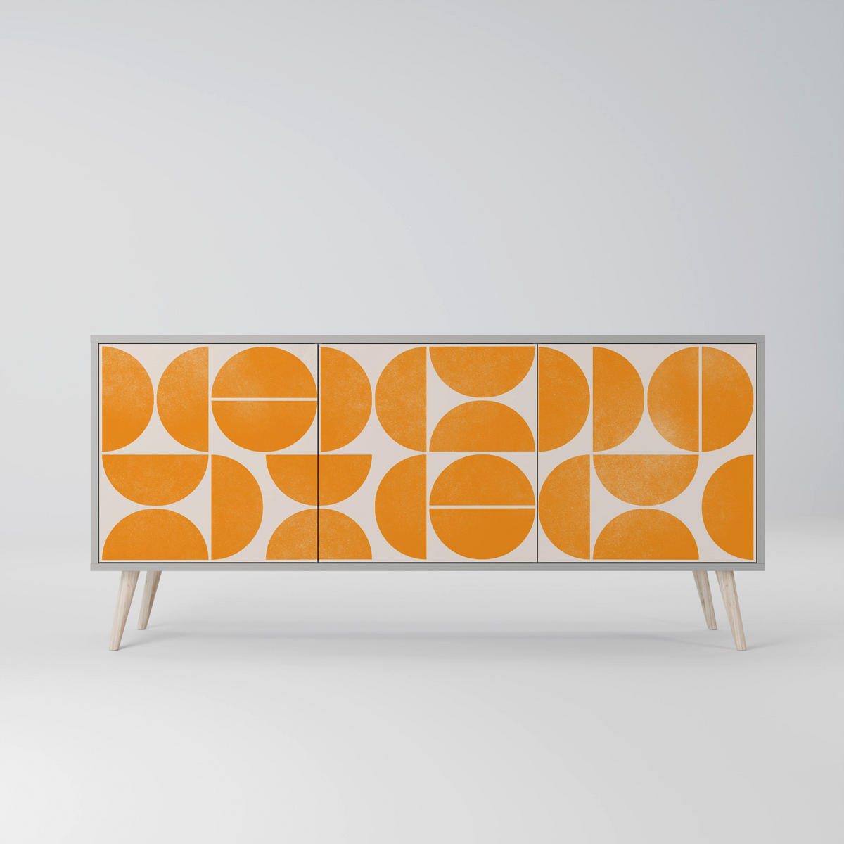 SIDEBOARD RECURRING DREAMS, Eicheneffekt, 164,5x42x77,5 cm, 3 Türen - Eichefarben/Buchefarben, Holzwerkstoff/Buchenholz (164.5/77.5/42cm) - SpaceRebels