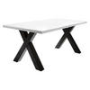 ESSTISCH ausziehbar Eike 7 140 x 90 x 75 Esszimmertisch Schwarzstahl/Weiß Matt Lack - Weiß, Holz (140/90/75cm) - 58aufmkessel