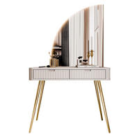 SCHMINKTISCH ZAIRA-QS mit LED Spiegel Linke Kaschmir - Kaschmir, Holzwerkstoff (103/80/49cm) - Lookway