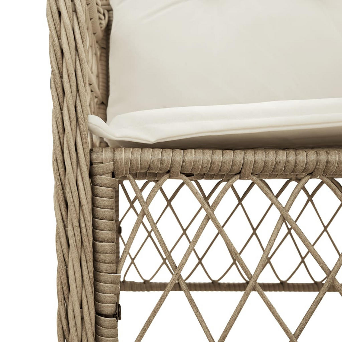 GARTENSTÜHLE Mit Kissen 2 Stk. Beige Poly Rattan - Beige, Kunststoff (67/86/58.5cm) - vidaXL