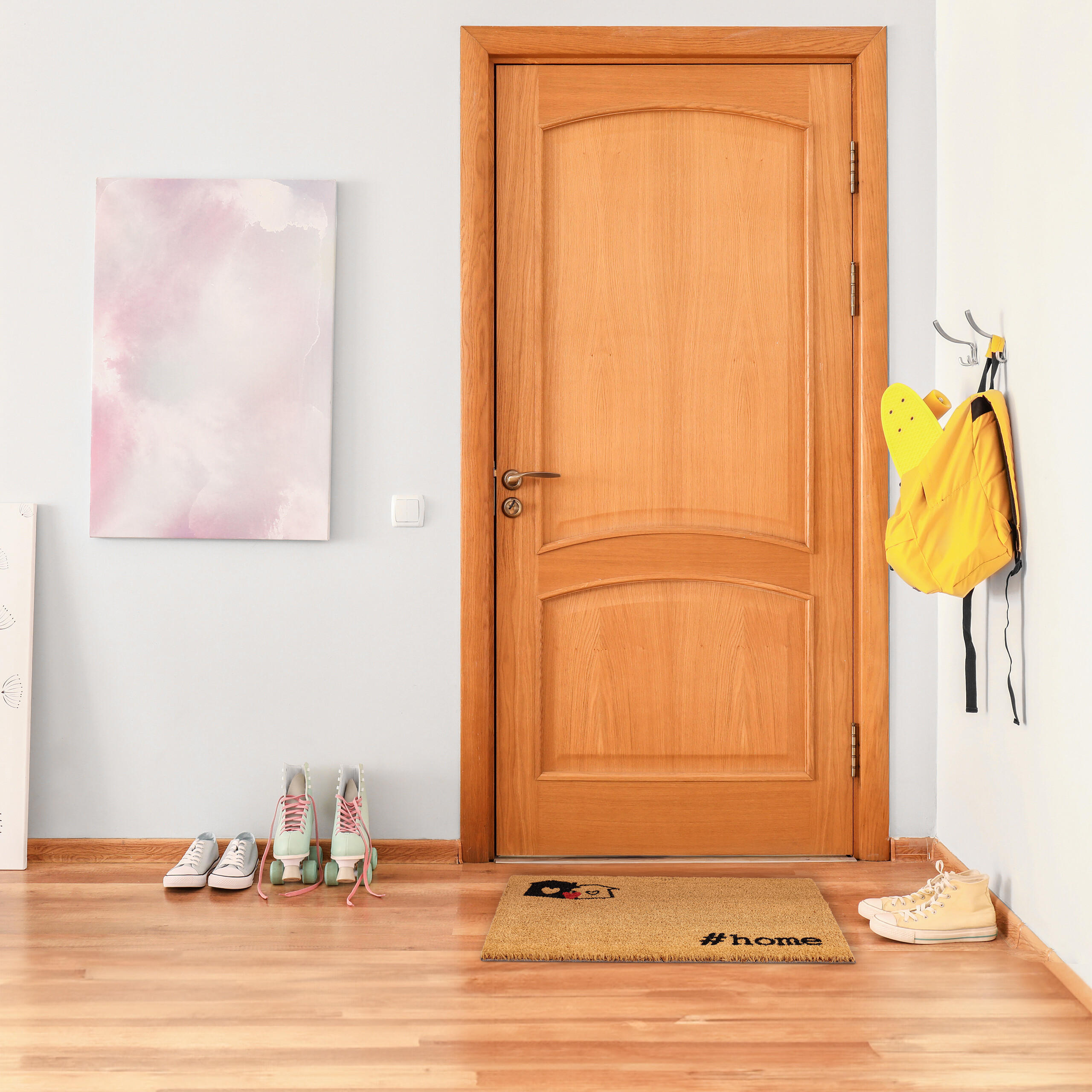 FUSSMATTE - Hellbraun, Kunststoff/Textil (60/40cm) - Relaxdays