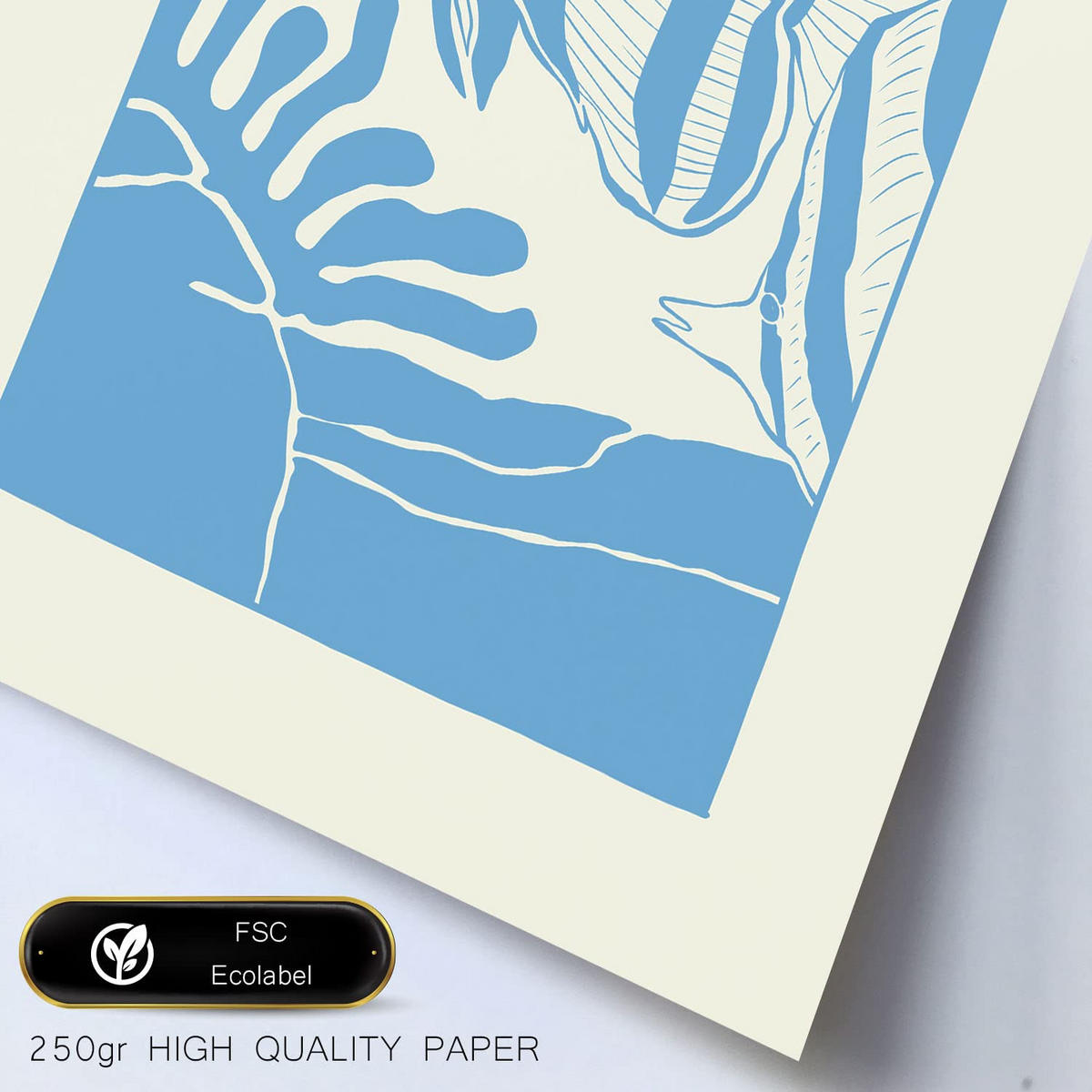POSTER Set Mit 6 Schwarze Tintenmeermuster Größe A3 & A4 Weißer Rahmen - Weiß, Papier (29.7/1cm) - Nacnic