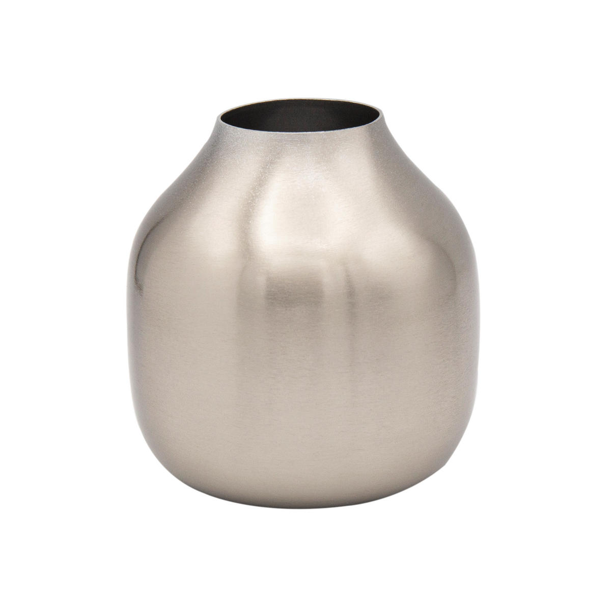 VASE Basit aus Eisen Silber klein Ø8/10 cm - Silberfarben, Metall (10cm) - LaLe Living