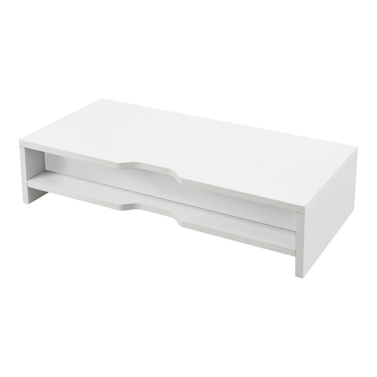 MONITORSTÄNDER Ruovesi - Weiß, Holzwerkstoff (25/51/12cm) - [en.casa]