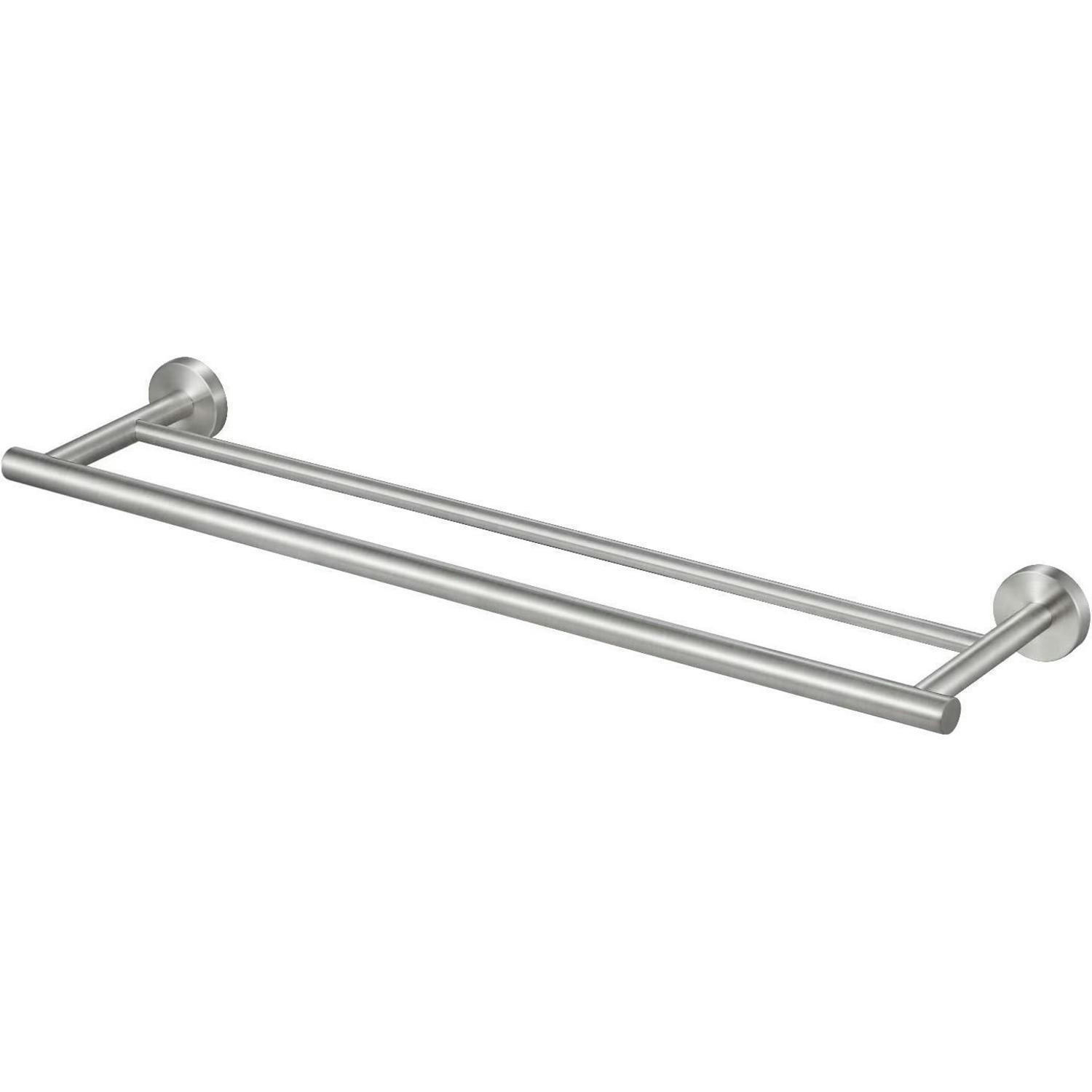 HANDTUCHHALTER Doppel 60 cm Gebürstet Edelstahl - Silberfarben, Metall (14.5/5.1/59.9cm)
