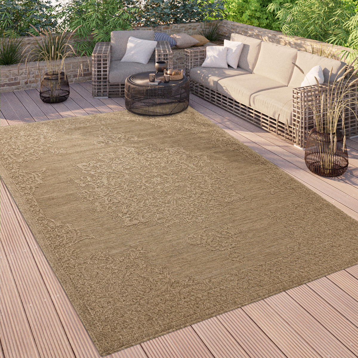 OUTDOORTEPPICH 120/160 cm Rimini 412 - Beige, Textil (120/160cm) - Paco Home