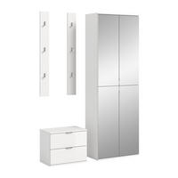 GARDEROBE Systemmöbel Projekt X 4tlg. Kombination , ca.128x191x37 cm - Weiß, Holzwerkstoff (128/191/37cm)