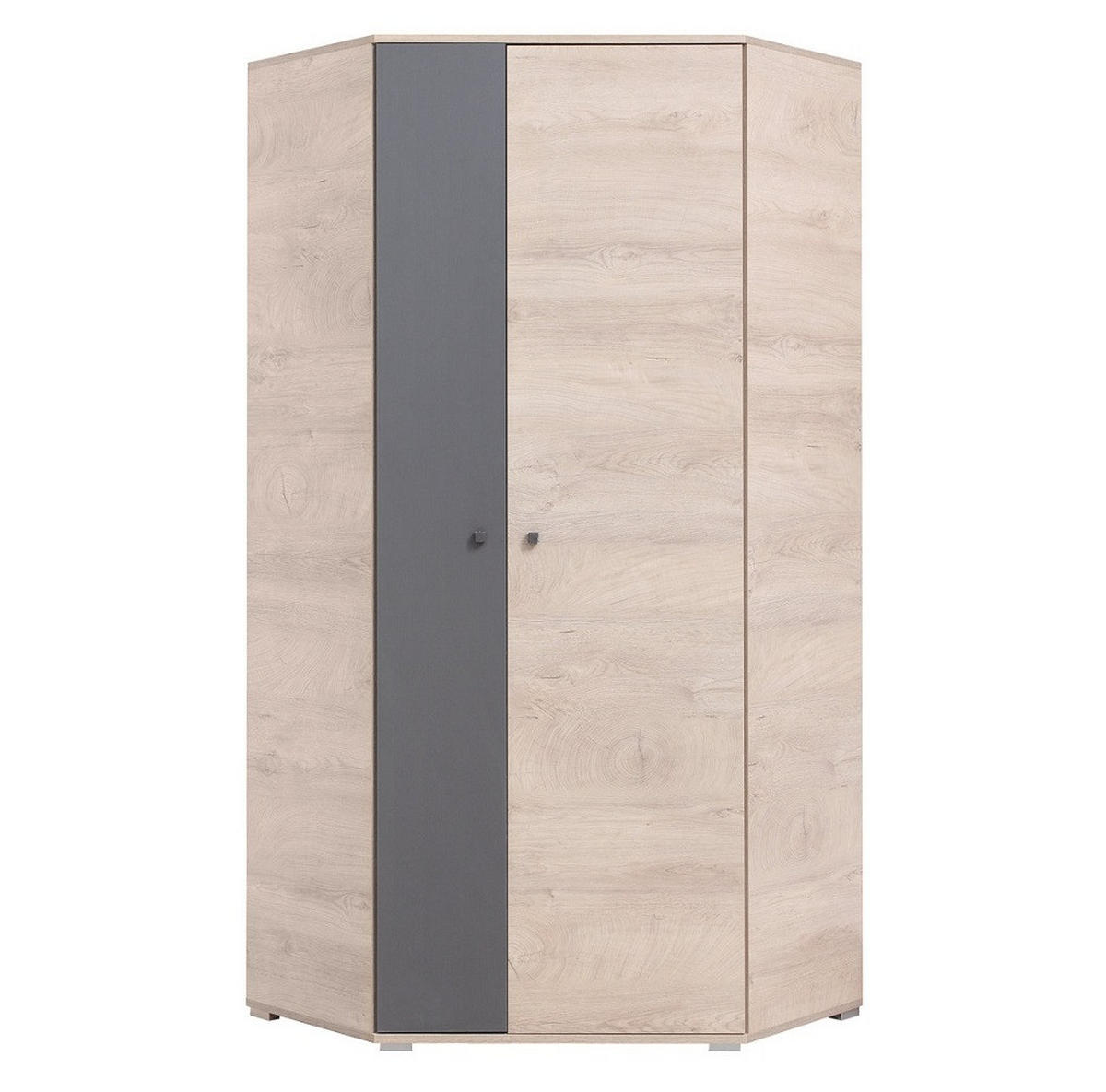JUGENDZIMMER Davis Set B mit Bett 120 x 200 - Eiche / Anthrazit - Eichefarben/Anthrazit, Holzwerkstoff (124/85/230cm) - QMM TraumMöbel