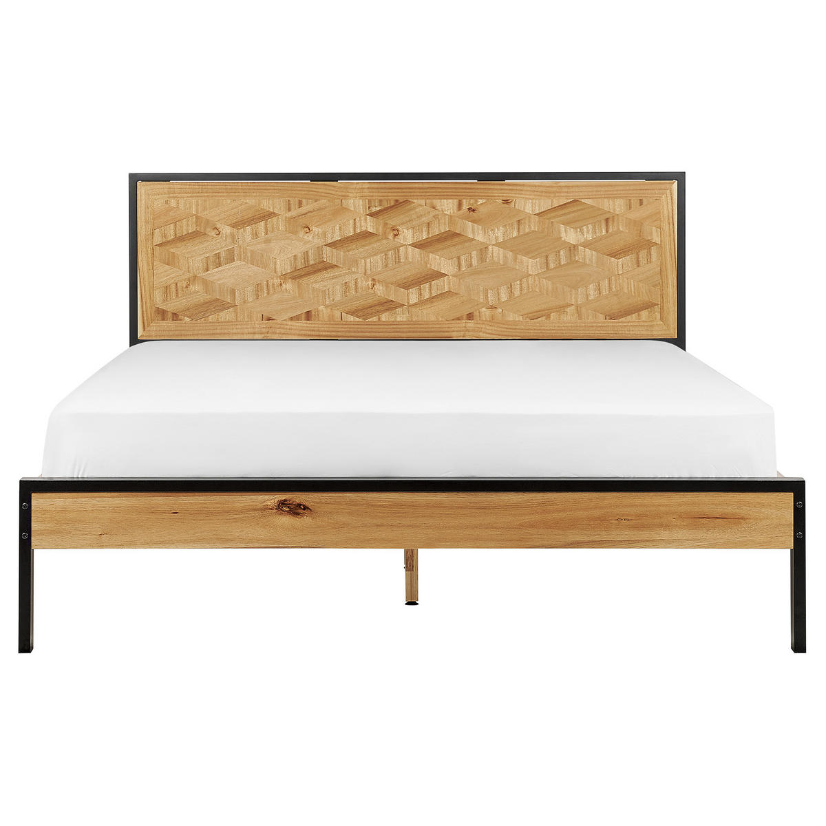 BETT mit Lattenrost 160x200 cm Heller Holzfarbton Ervillers - Hellbraun, Holzwerkstoff (160/200cm) - Beliani