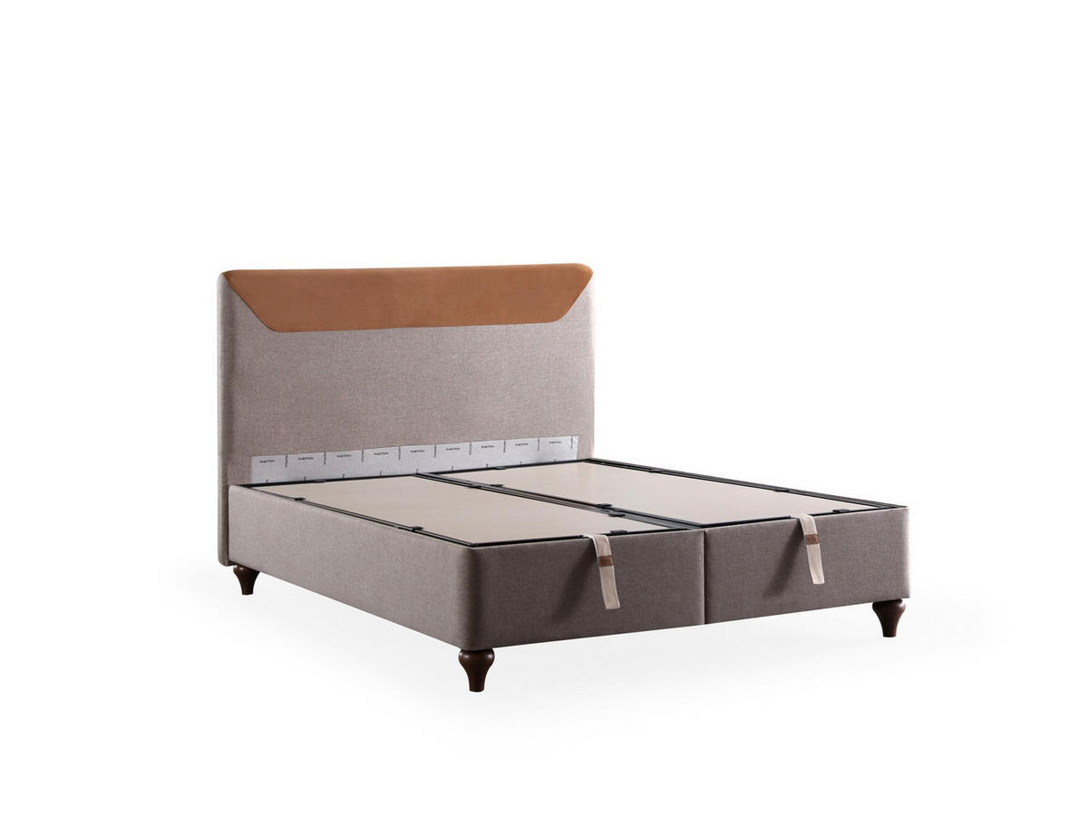 POLSTERBETT Opal Braun 140x200 Braun - Braun, Textil/Metall (140/200cm) - Villa Möbel