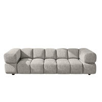 SOFA 4-Sitzer, Couch, Chenille Stoff Puente, Beige, Averro - Beige, Holz (280/70/96cm) - Kaiser Möbel