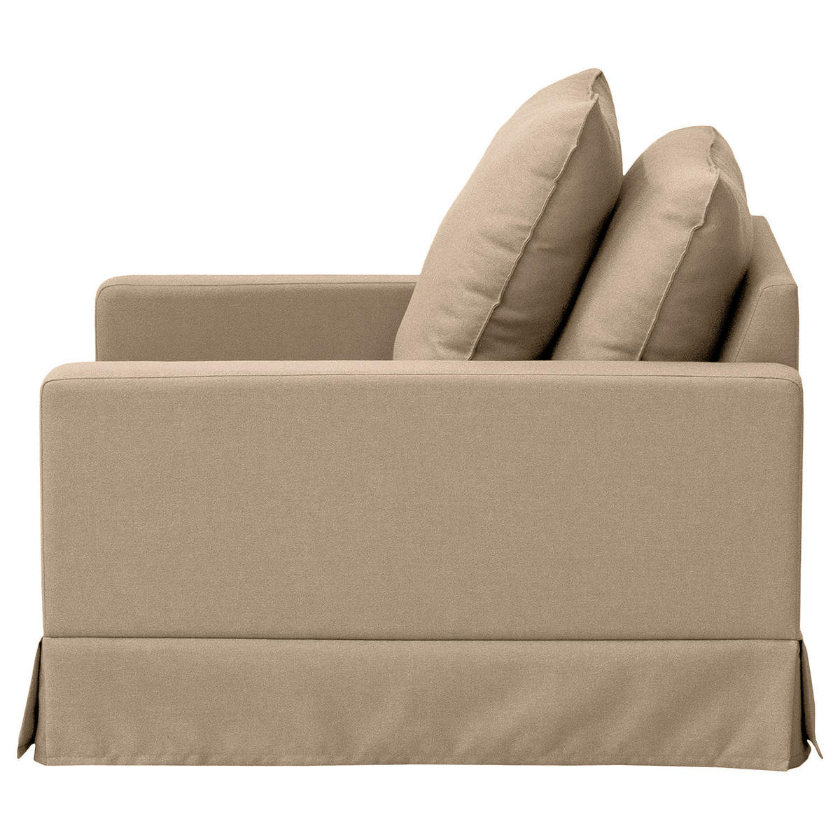 SESSEL mit Husse - Webstoff - Hellbraun/Schwarz, Wellpappe/Kunststoff (95/89/110cm) - home24