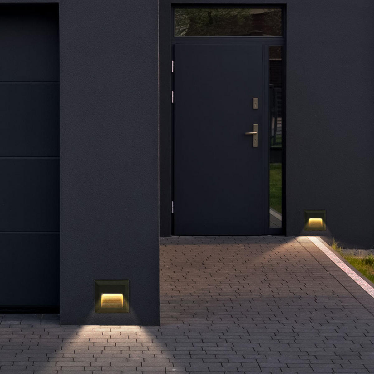 LED WANDLEUCHTE Quadrat Schwarz - Schwarz, Kunststoff (12.4/2.7/12.4cm)