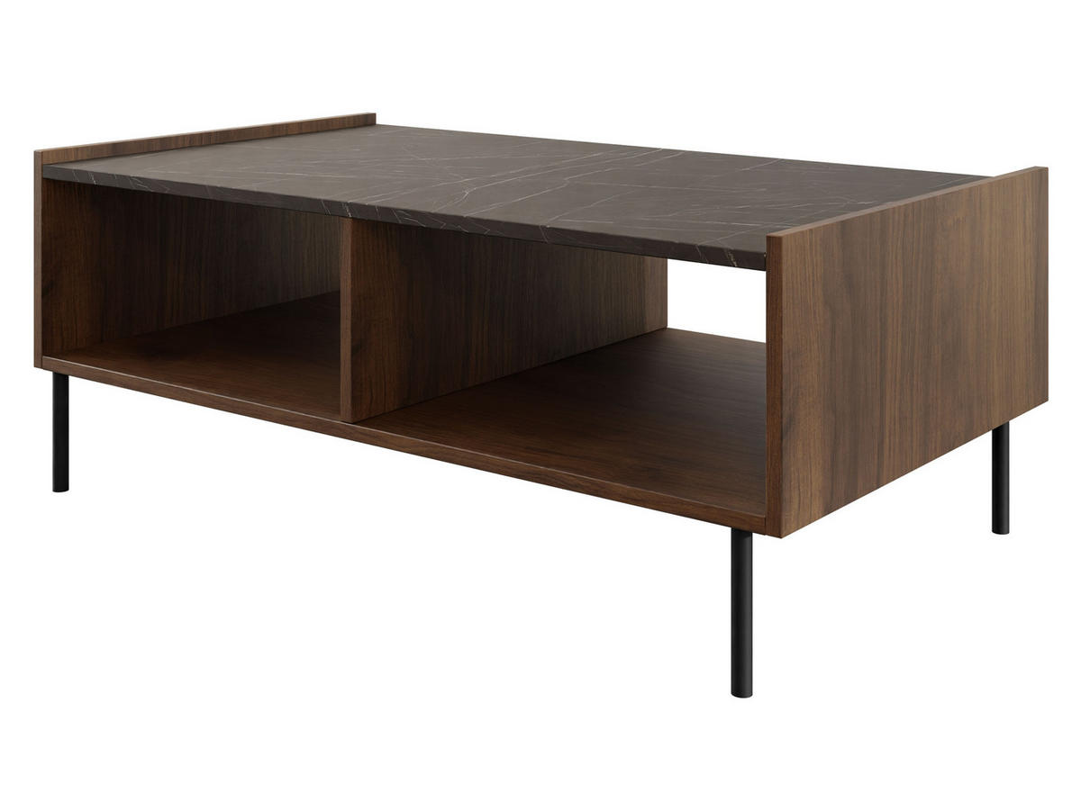 COUCHTISCH Tewos L97 - Nussbaumfarben/Schwarz, Holzwerkstoff/Metall (60/97/39cm) - MIRJAN24