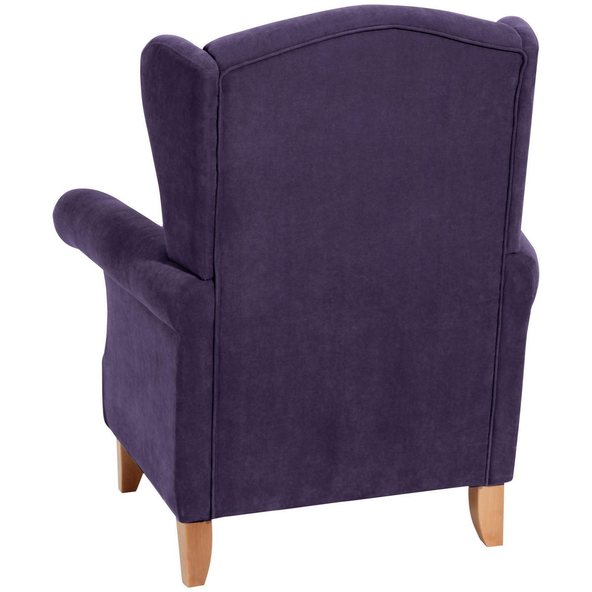 OHRENSESSEL Katria Bezug Veloursstoff Buche natur / violett - Lila, Kunststoff (88/108/84cm) - 58aufmkessel