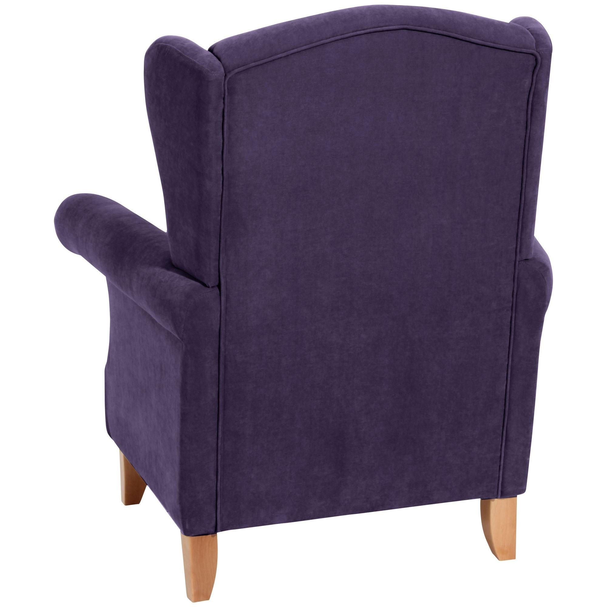Thumbnail - 58aufmkessel Ohrensessel, Lila, Kunststoff, 88x108x84 cm, Wohnzimmer, Sessel, Ohrensessel