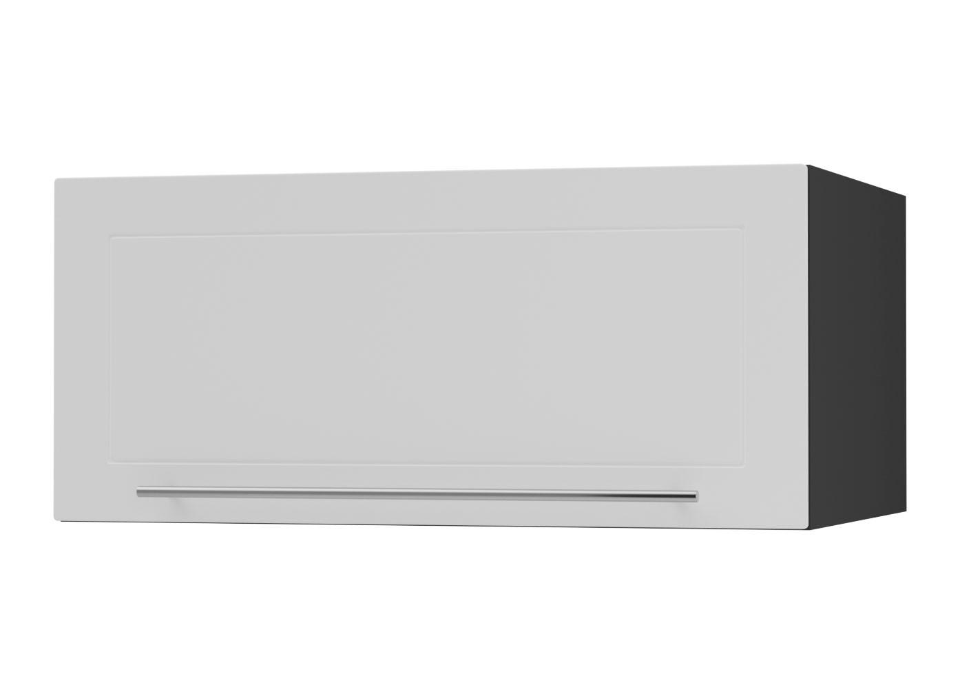 KLAPPHÄNGESCHRANK Kvantum W6B/80 Weiß Matt / Schwarz Matt 80 / 59 / 36cm - Schwarz/Weiß, Holz/Holzwerkstoff (80/36/59cm) - Feldmann-Wohnen