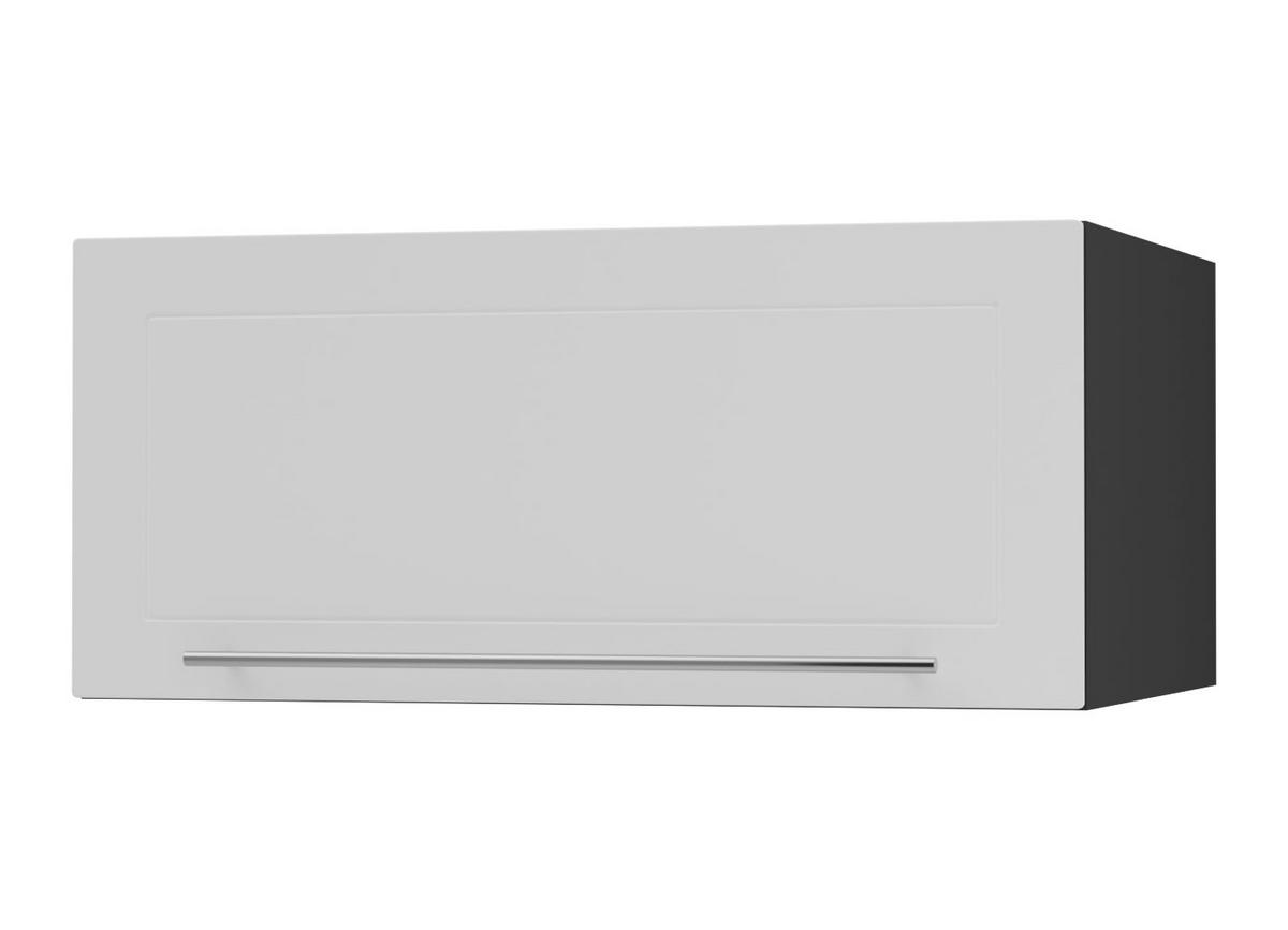 KLAPPHÄNGESCHRANK Kvantum W6B/80 Weiß Matt / Schwarz Matt 80 / 59 / 36cm - Schwarz/Weiß, Holz/Holzwerkstoff (80/36/59cm) - Feldmann-Wohnen